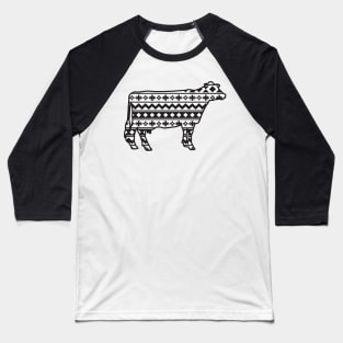 Dairy Cow with Southwest Pattern Baseball T-Shirt